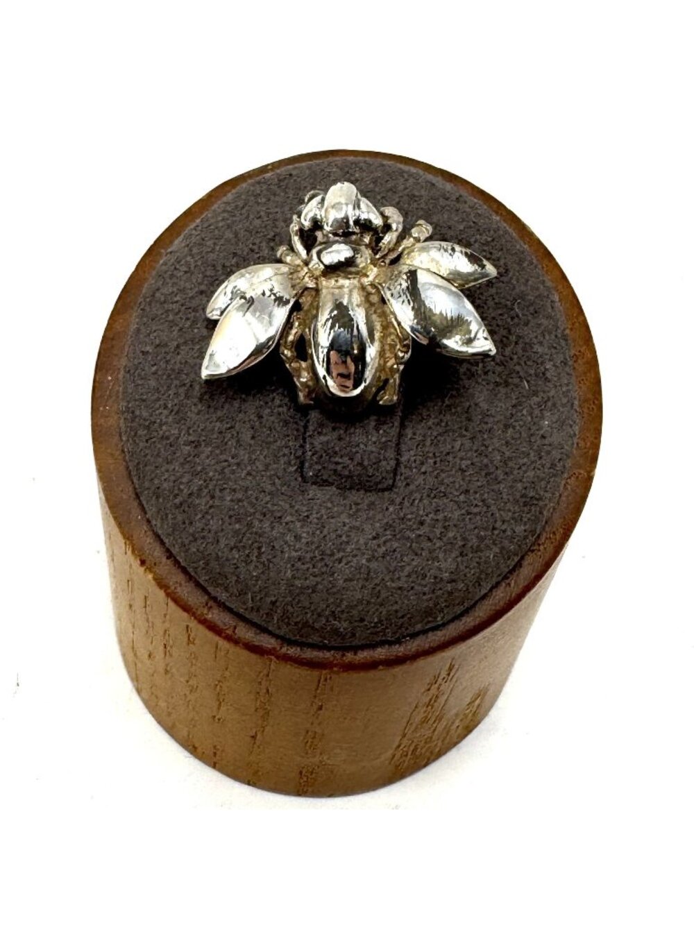 Solid Sterling Silver 925 Honeybee Three Dimensional Pendant Size 1" Length
